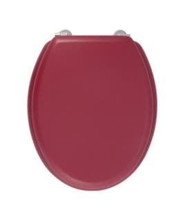 Gelco Design Abattant Wc Dolce - Charnieres Inox - Bois Moulé - Rouge Cardinal