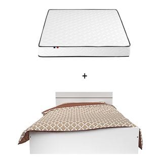 Ensemble LIT BRANCO BLANC + Matelas ADEONA 140X190 cm