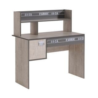 Bureau 1 Porte et 1 Tiroir "ruben" 108cm Naturel et Gris