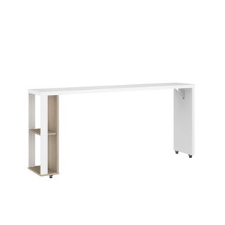 Console de lit 140 cm ALBORG blanc et imitation chêne