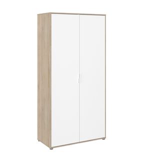 Armoire 2 portes ALBORG imitation chêne et blanc