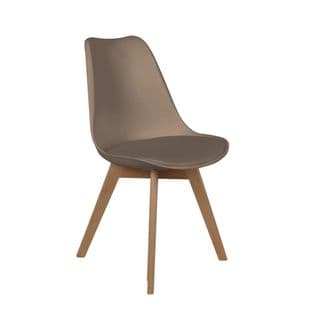 Chaise Scandinave Coque Avec Coussin Taupe