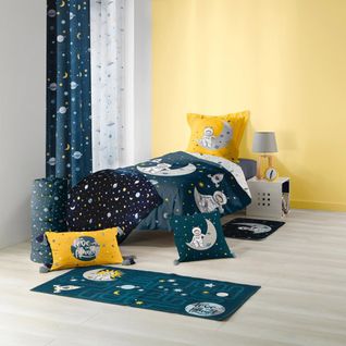 Housse De Couette 140x200 + Taie Petit Astronaute Coton 42 Fils