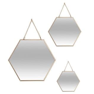 Ensemble De 3 Miroirs Hexa Chaîne Or