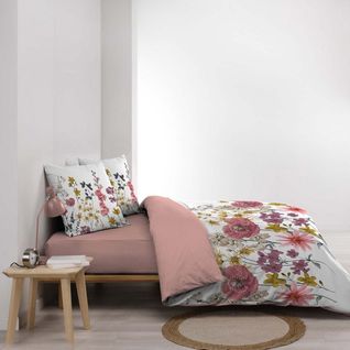 Housse De Couette 260x240 + 2 Taies Rosine Double Gaze De Coton 57 Fils