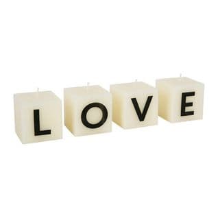 Bougies Lettres Love X4