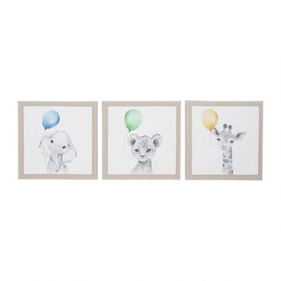 Lot De 3 Tableaux Toile Balloons 30x30 Cm