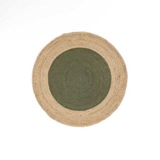 Tapis Rond D120 Jute Bicolore Napoli Kaki