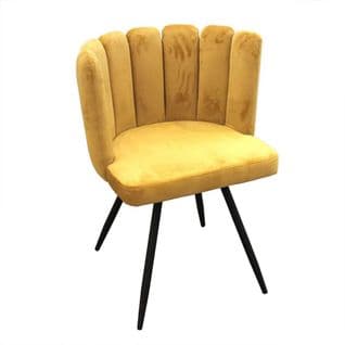 Chaise Velours Ariel Jaune