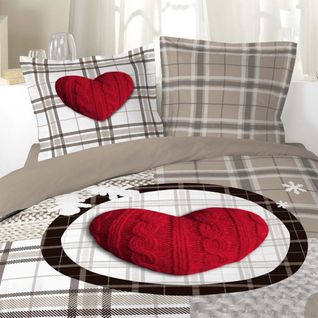 Housse De Couette 240x220 Love Mountain + 2 Taies Coton 42 Fils