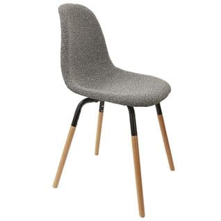 Chaise Scandinave Tissu Phenix Gris Chiné