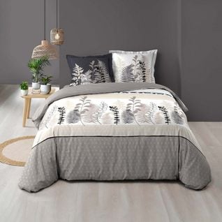 Housse De Couette 260x240 + 2 Taies Cyliane Coton 57 Fils