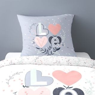 Housse De Couette 140x200 Love Celia + Taie Polycoton