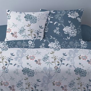 Housse De Couette 240x220 Hana Bleu + 2 Taies