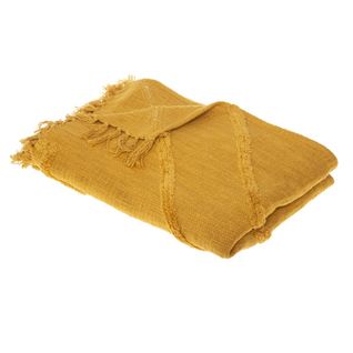 Jeté De Lit Tufté Inca 130x180 Ocre Coton