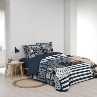 Housse De Couette 240x220 + 2 Taies Brooklyn 100% Coton