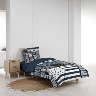 Housse De Couette 140x200 + 1 Taie Brooklyn 100% Coton