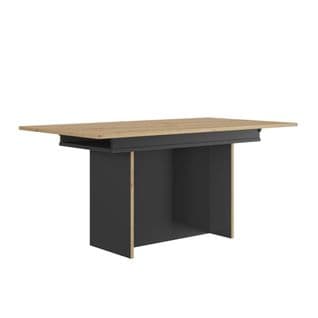 Table Rectangulaire Pied Fût Extensible 1 Allonge - L160 Cm