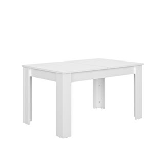 Table L.140 cm + allonge AUDREY blanc