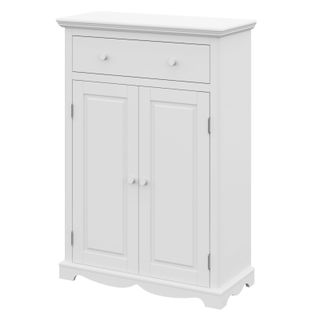 Buffet Le Parisien Charme Blanc 2 Portes 1 Tiroir 2 Tablettes 94 X 134 X 42 Cm