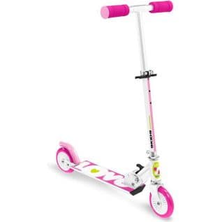 Trottinette Pliable Skids Control Avec Frein Rose Et Blanc