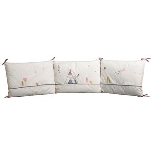 Tour De Lit Bébé Déhoussable 180x40cm En Coton Beige