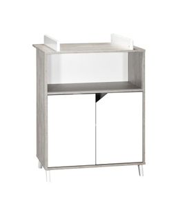 Scandi - Commode 2 Portes Et 1 Niche Gris