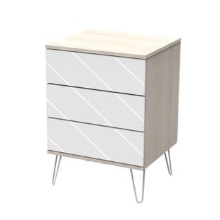 Petite Commode 3 Tiroirs Happy - Blanc Et Bois