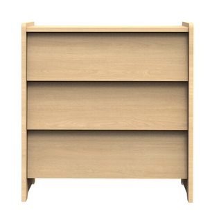 Commode 3 Tiroirs Façades Inclinées En Bois Décor Chêne Miel