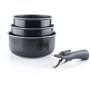 Set 3 Casseroles 16/18/20 Cm Noir Tous Feux Dont Induction