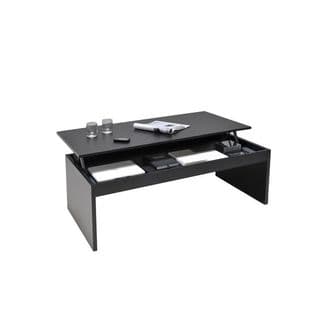 Table Basse 100cm Plateau Relevable Darwin Noir