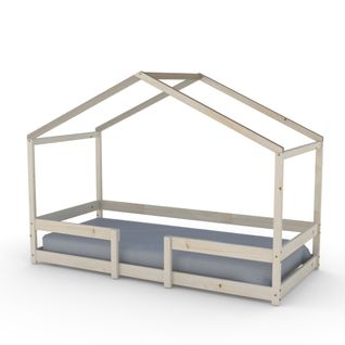 Lit Cabane Indiana 90x200 + Sommier / Naturel