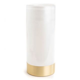 Vase Venise Hauteur 27.5 Cm Blanc Et Or