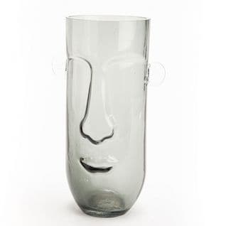 Vase Visage Gris Hauteur 28 Cm