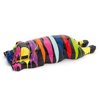 Chien Couché Trash 94 Cm Noir Et Multicolore