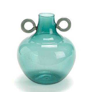 Vase Rond Bleu Anse Grise