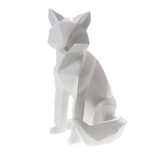 Renard Origami Blanc Mat 15,8 Cm