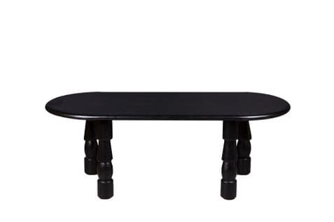 Table Basse Ovale En Bois Style Ethnique L115 - Rundu