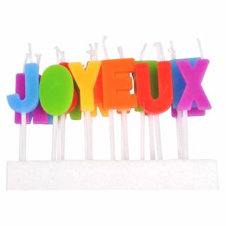 Lot De 18 Bougies "joyeux Anniversaire" 17cm Multicolore