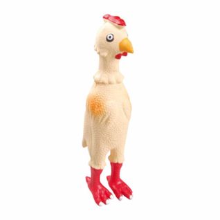 Jouet Pour Chien "poulet" 23cm Écru et Rouge