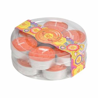 Lot De 12 Bougies Chauffe-plat "chupa Chups" 3cm Orange