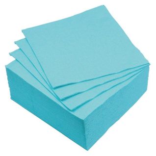 Lot De 40 Serviettes En Papier "cocktail" 25x25cm Bleu