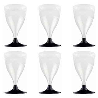 Lot De 6 Verres à Vin Réutilisable "plastique" 18cl Noir