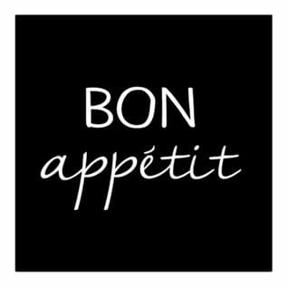 Lot De 20 Serviettes En Papier "bon Appétit" 33x33cm Noir