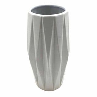 Vase Déco En Céramique "origami" 24cm Blanc