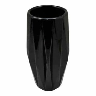 Vase Déco En Céramique "origami" 24cm Noir