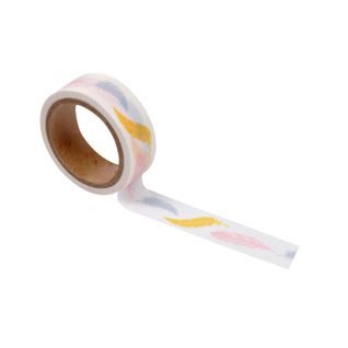 Ruban Masking Tape "plumes" 5m Blanc