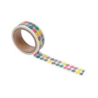 Ruban Masking Tape "pois" 5m Multicolore