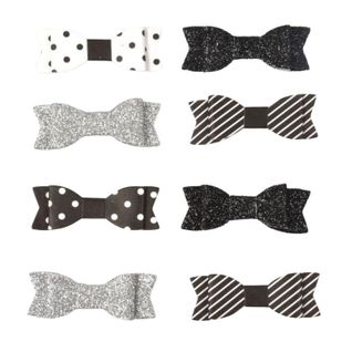 Lot De 8 Stickers "nœud Paillettes" 11cm Noir