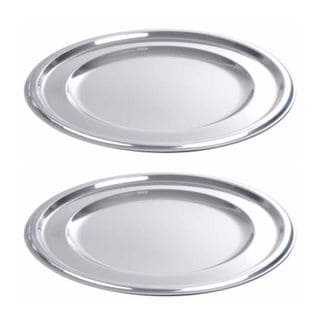 Lot De 2 Plateaux Ronds "ilona" 30cm Argent